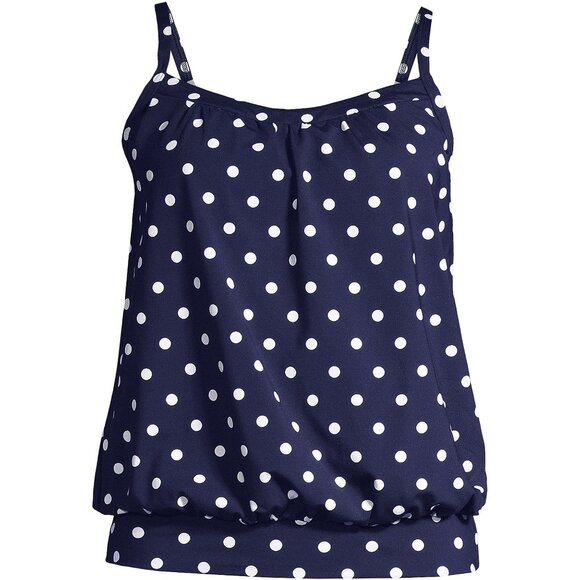 NEW Lands' End Mastectomy Tankini Swimsuit Blouson Top size 12 MAST  NWT - Picture 1 of 11